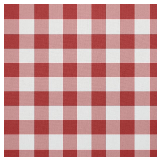 Tela Homey Red and White Gingham Plaid Fabric (Retal)