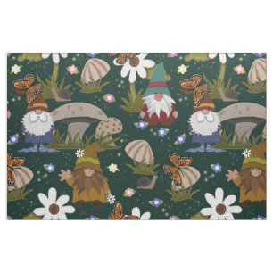 Tela Hongos y mariposas de los gnomos forestales