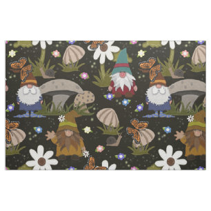 Tela Hongos y mariposas de los gnomos forestales