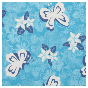 Tela Honolua Plumeria Butterfly y Hawai Hibiscus