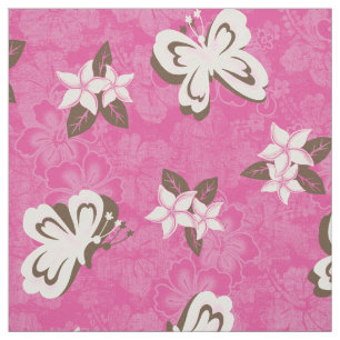 Tela Honolua Plumeria Butterfly y Hawai Hibiscus