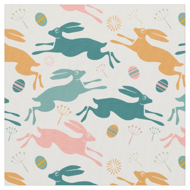 Tela Hopping Easter Bunny Pattern (De cerca)