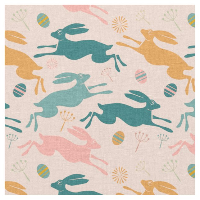 Tela Hopping Easter Bunny Pattern (De cerca)