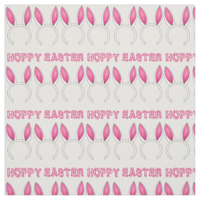 Tela Hoppy Easter Pink Bundy Rabbit Ears Springtime (Retal)
