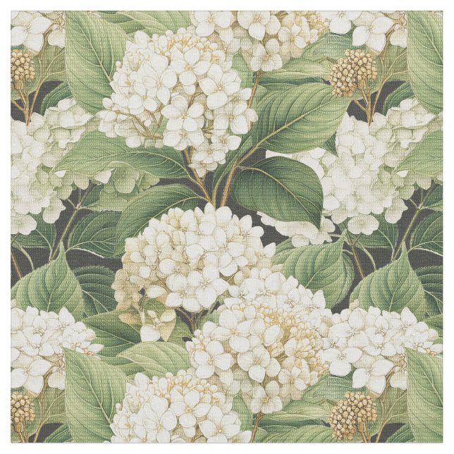 Tela Hortensia acuarela floral Boho flores retro (De cerca)