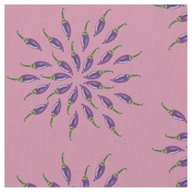 Tela Hot Peppers Mandala (De cerca)