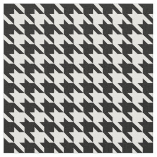 Tela Houndstooth blanco y negro clásico
