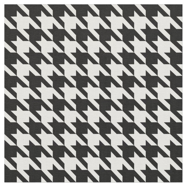 Tela Houndstooth blanco y negro clásico (De cerca)