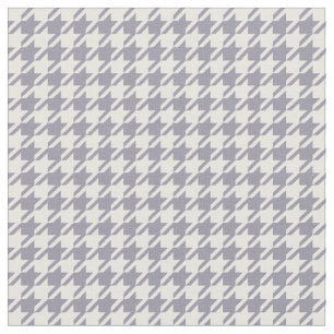 Tela Houndstooth gris y blanco de la lila