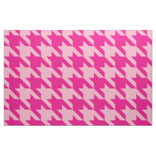 Tela Houndstooth rosado clásico