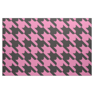 Tela Houndstooth Rosado-Negro