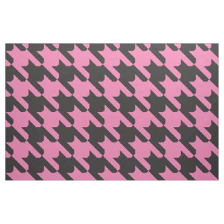 Tela Houndstooth Rosado-Negro