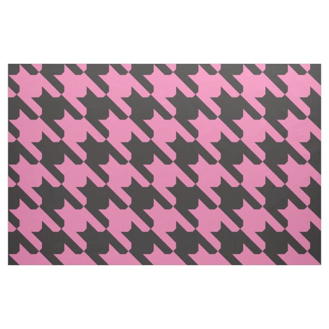 Tela Houndstooth Rosado-Negro ("Cuarto gordo" (fat quarter))