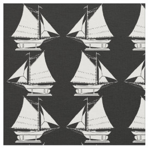 Tela huella de silueta de barco de vela