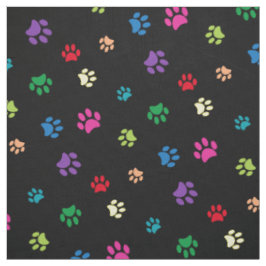 Tela Huellas de patas pintadas con colores del arcoíris