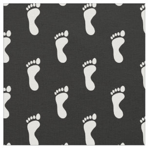 Tela Huellas de pies en blanco negro