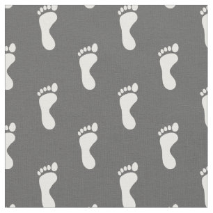 Tela Huellas de pies gris blanco