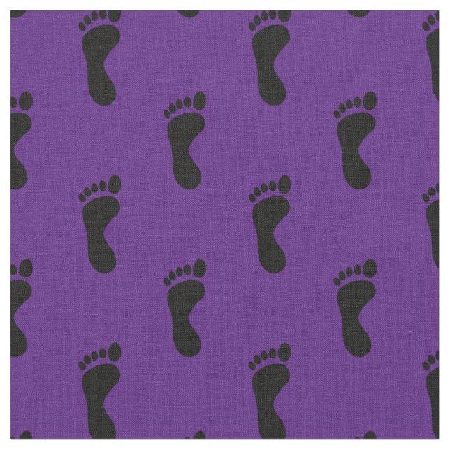 Tela Huellas de pies morado negro (De cerca)