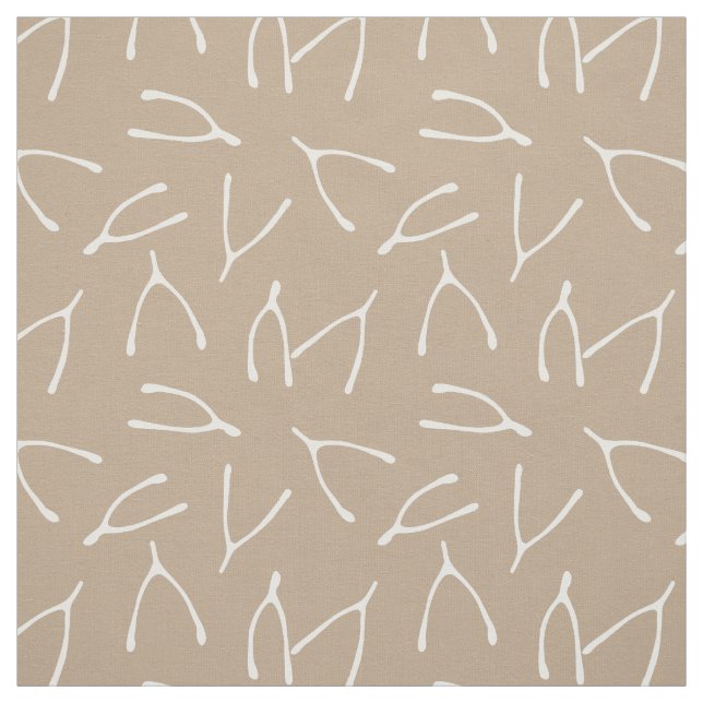 Tela Hueso de Deseo Taupe Blanco Patrón (Retal)