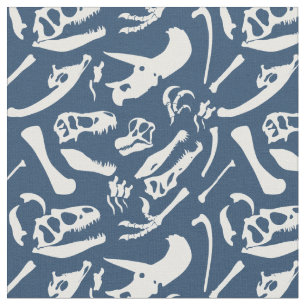 Tela Huesos de dinosaurio (azules)