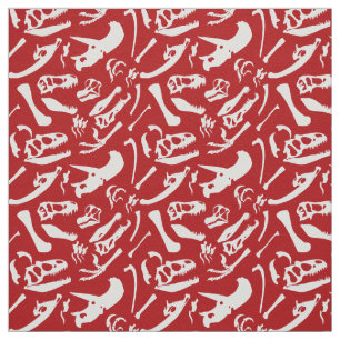 Tela Huesos de dinosaurio (rojo)