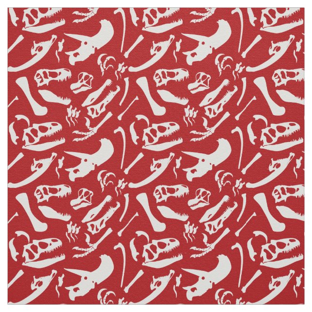 Tela Huesos de dinosaurio (rojo) (Retal)