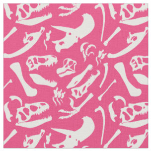 Tela Huesos de dinosaurio (rosa)