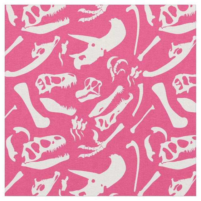 Tela Huesos de dinosaurio (rosa) (De cerca)