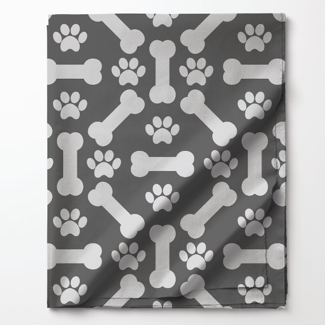 Tela Huesos de perro grises y blancos y estampado de hu (Subido por el creador)