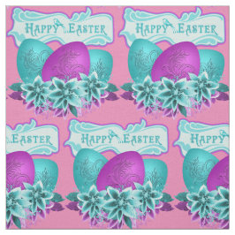 Tela Huevos de Pascua y Flores Feliz Pascua 4.5"