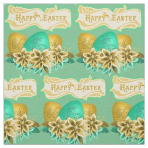 Tela Huevos de Pascua y Flores Feliz Pascua 4.5"