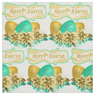Tela Huevos De Pascua Y Flores Feliz Pascua De 4.5"
