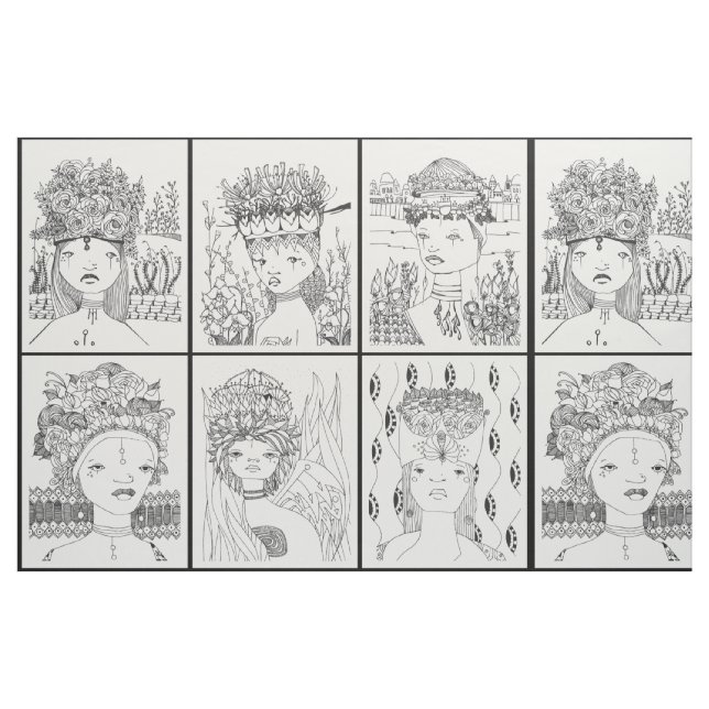 Tela Humanoides en direcciones altas  ("Cuarto gordo" (fat quarter))