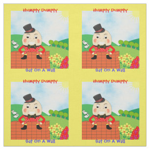 Tela Humpty Dumpty Sat Sobre Un Diseño De Rima De La E