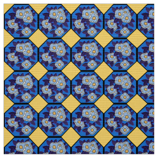 Tela Hungarian Art Deco Royal Blue and Yellow