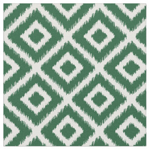 Tela Hunter Green Ikat Diamonds