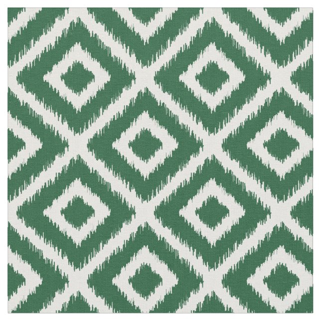 Tela Hunter Green Ikat Diamonds (De cerca)