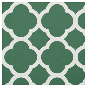Tela Hunter Green Modern Quatrefoil a gran escala