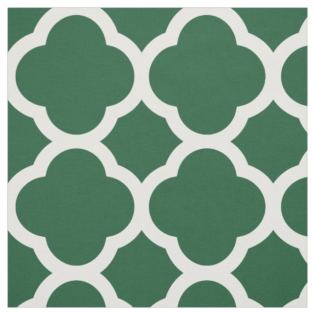 Tela Hunter Green Modern Quatrefoil a gran escala (Retal)