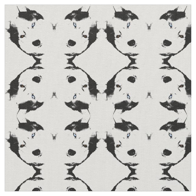 Tela Husky Fabric Siberian Husky Fabric Patrón de Perro (De cerca)