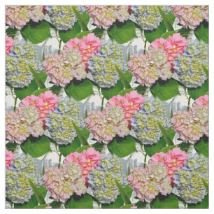 Tela Hydrangeas y Mason jar