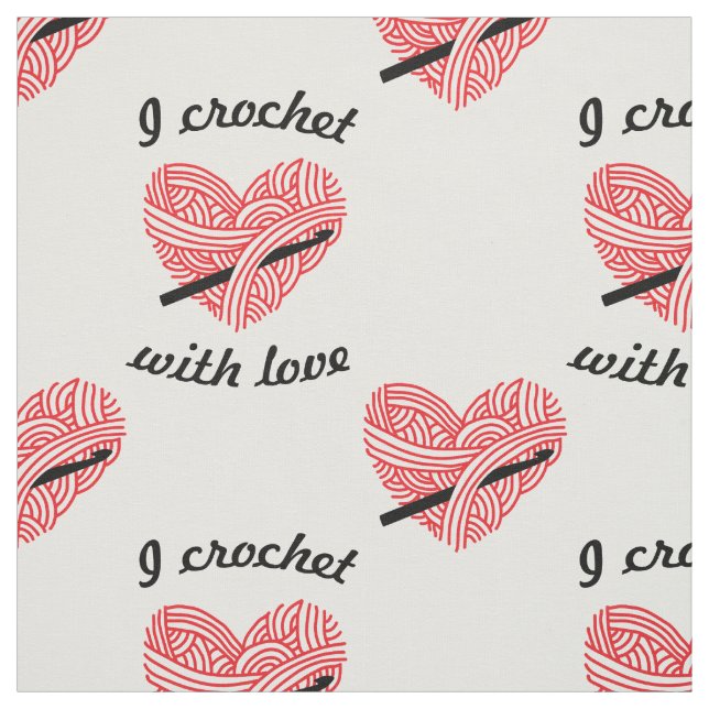 Tela "I Crochet with Love" Yarn Heart con Artesanías Ho (Retal)