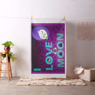 Tela "I Love Moon" - Un diseño de arte celeste capricho