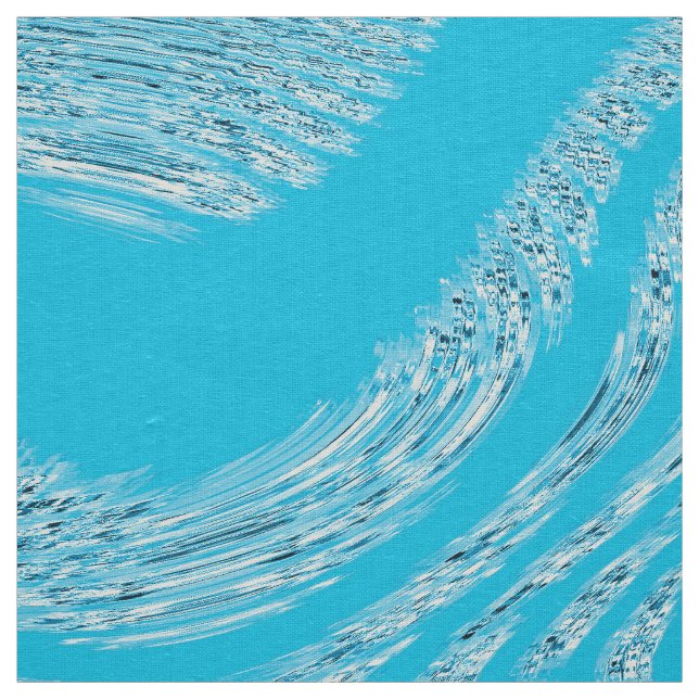 Tela Ice Blue Ivory Linen Fabric (Retal)