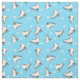 Tela Ice Skater Figura Skater Invierno Azul Patterado
