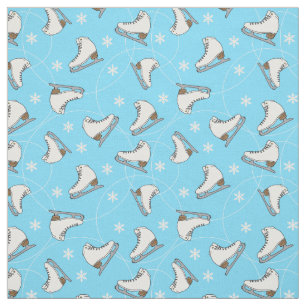 Tela Ice Skater Figura Skater Invierno Azul Patterado