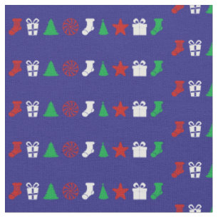 Tela Iconos de Navidad (Tri-Color)