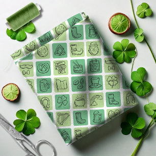 Tela Iconos dibujados a mano de San Patricio ID635