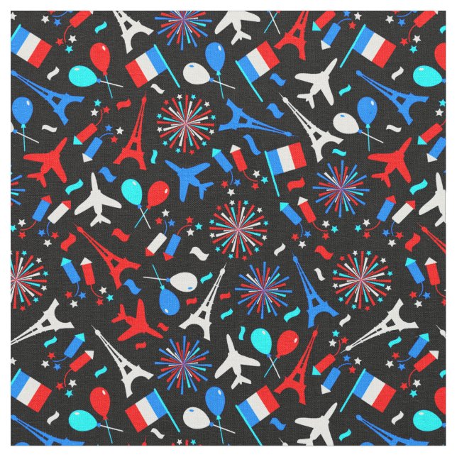 Tela Iconos franceses sobre fondo negro (De cerca)