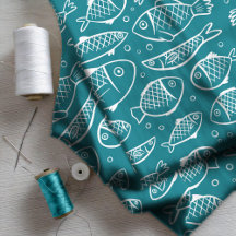 ID489 de peces y burbujas dibujados a mano